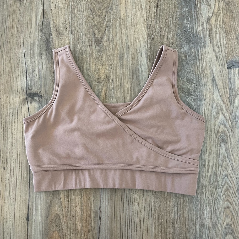 Seamless Wrap-Front Wireless Bra - Nude Blush